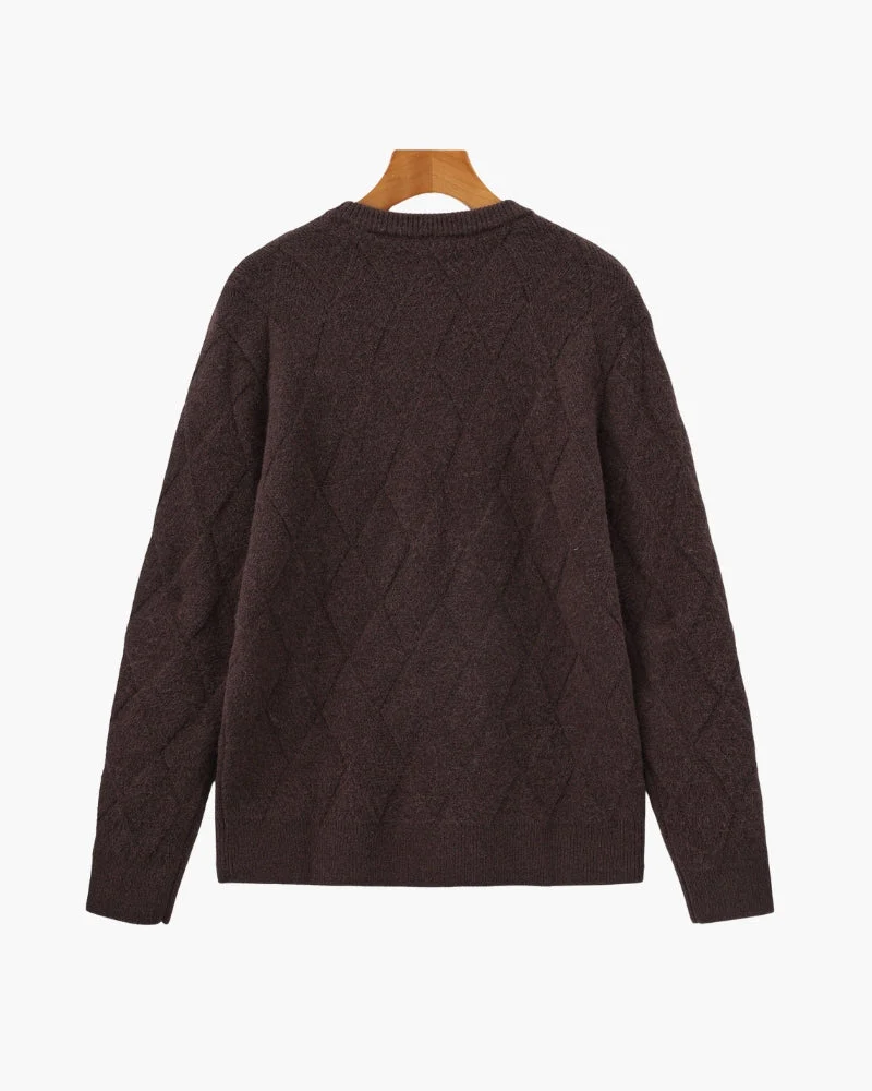 Diamond Knit Crewneck Sweater - Image 17