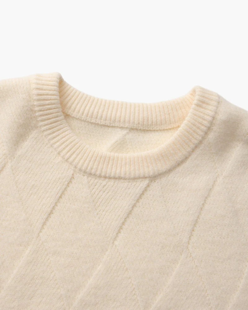 Diamond Knit Crewneck Sweater - Image 3