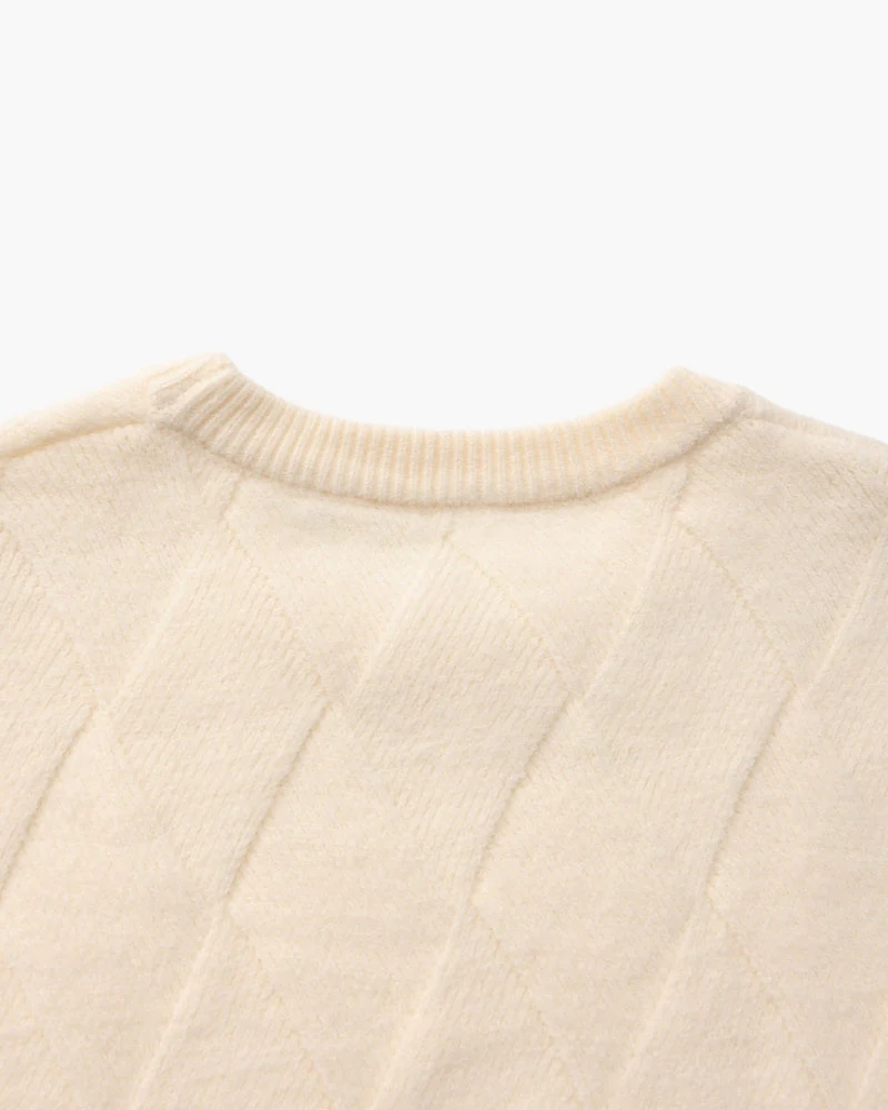 Diamond Knit Crewneck Sweater - Image 4