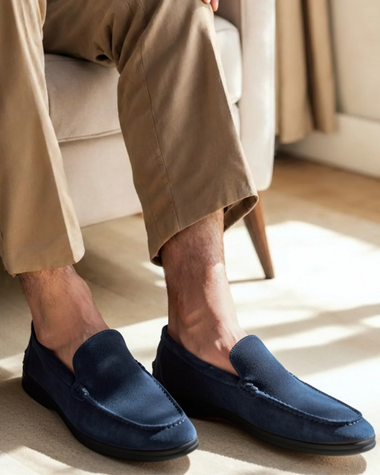 Premium Suede Loafers - Black Soles - Image 10