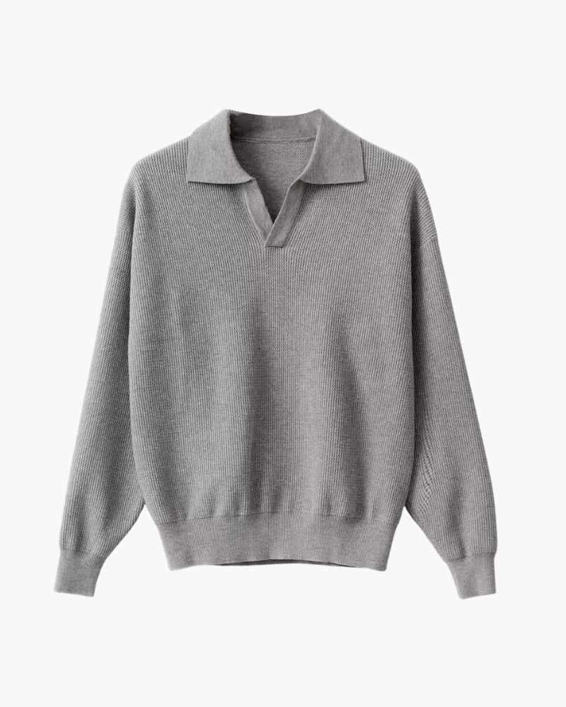 Textured Knit Polo Sweater - Image 4